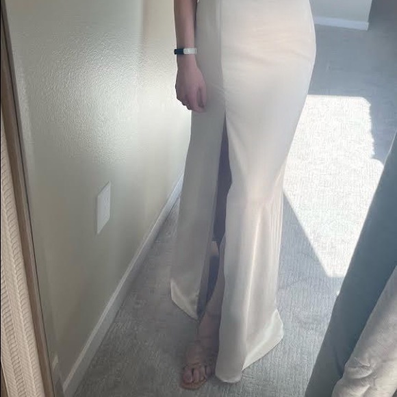 Lulu’s Satin Strappy Dress - Nude Pink//Champagne//Neutral Shade - Picture 6 of 9